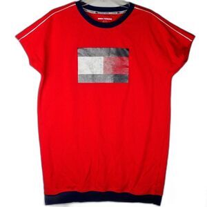 Tommy Hilfiger Sport Women's Size XL Red Short Sleeve Logo Big Flag